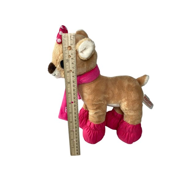 Dan Dee Clarice Plush Rudolph Reindeer 12" Pink Scarf Booties Collectors Choice - Picture 3 of 11